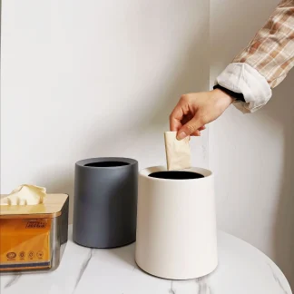 Minimalist Round Solid Trash Can